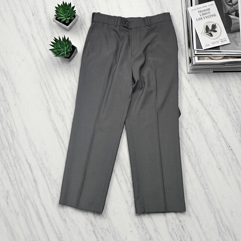 Stafford Performance‎ Mens Dress Pants 34x29 Classic Fit Worsted Wool Gray